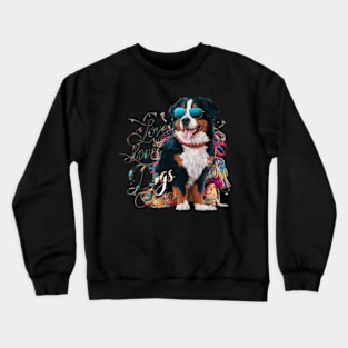 mesmerizing  vector illustration highlights a trendy Bernese Mountain Dog Crewneck Sweatshirt